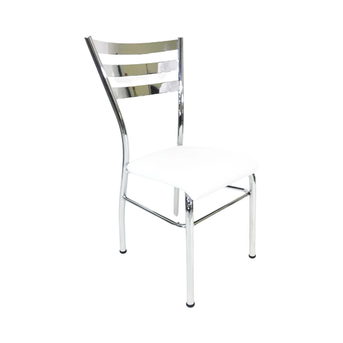 Kit 4 Cadeiras de Cozinha com Reforço Cromada Assento Branco - Poltronas do Sul - 5