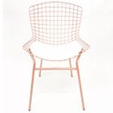 Ver imagem 2 de Kit 2 Cadeiras Bertóia Cor Rosê Assento Branco Tubular - Poltronas Do Sul