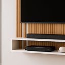 Ver imagem 3 de Painel Tv 32 Pol Sala Quarto Suspenso Nicho Prateleira 90x90:ripado/offwhite