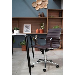 Cadeira de Escritório Office Esteirinha Baixa:cafe