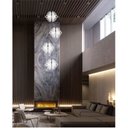 Ver imagem 2 de Lustre Pendente Para Sala Pé direito Duplo Quatro Arabesques Branco