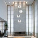 Ver imagem 4 de Lustre Pendente Para Sala Pé direito Duplo Quatro Arabesques Branco