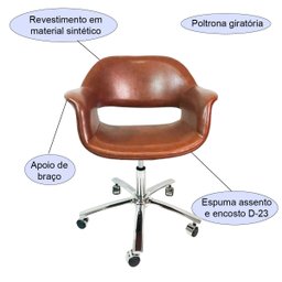 Poltrona Escritório Eduarda com Regulagem de Altura - Poltronas do Sul - 3