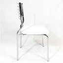 Ver imagem 4 de Kit 3 Cadeiras Empilhável de Cozinha Cromada Assento Branco Pé em Tubo 20x20 - Poltronas Do Sul