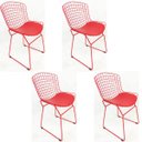 Ver imagem 1 de Kit 4 Cadeiras Bertoia Vermelha - Poltronas Do Sul