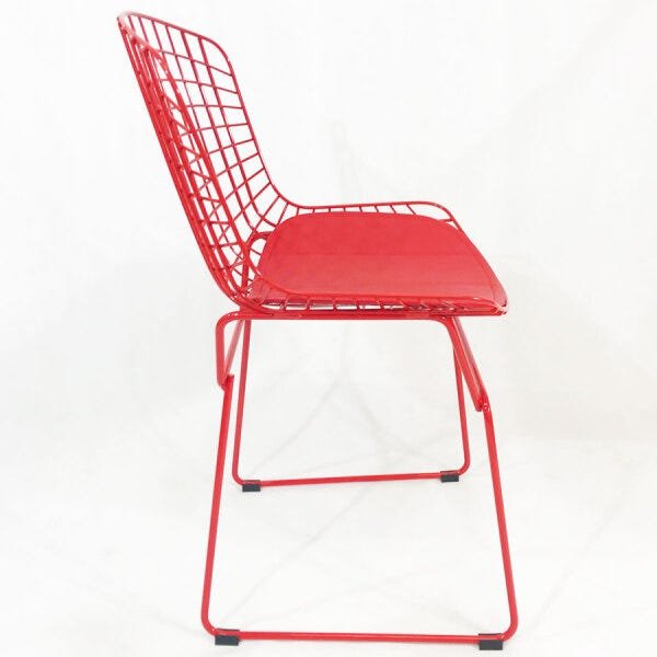 Kit 3 Cadeiras Bertoia Vermelha - Poltronas Do Sul - 4