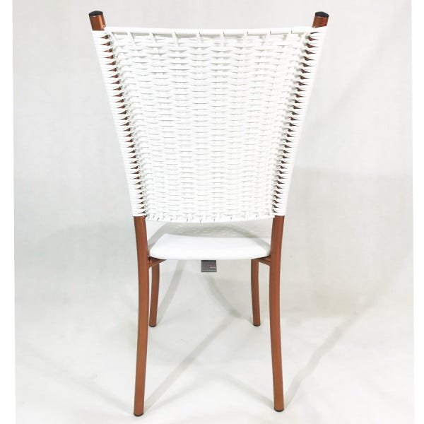 Cadeira de Cozinha Cobre Fibra Sintética Branca Assento Branco - Poltronas do Sul - 5