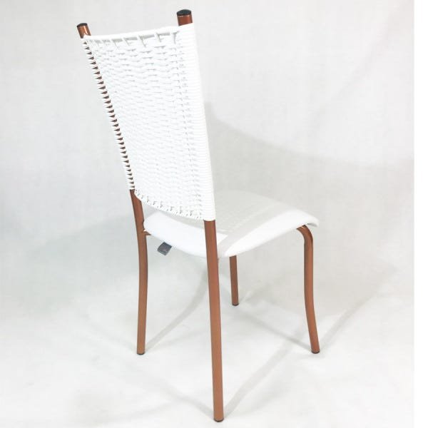Cadeira de Cozinha Cobre Fibra Sintética Branca Assento Branco - Poltronas do Sul - 4