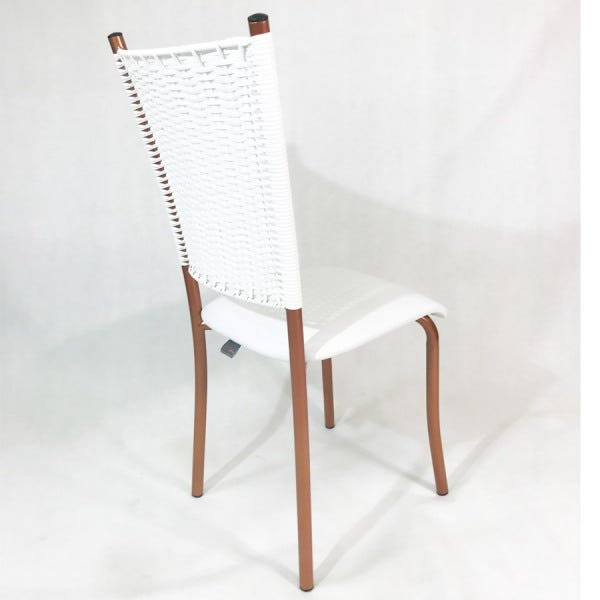Kit 2 Cadeiras de Cozinha Cobre Fibra Sintética Branca Assento Branco - Poltronas do Sul - 5
