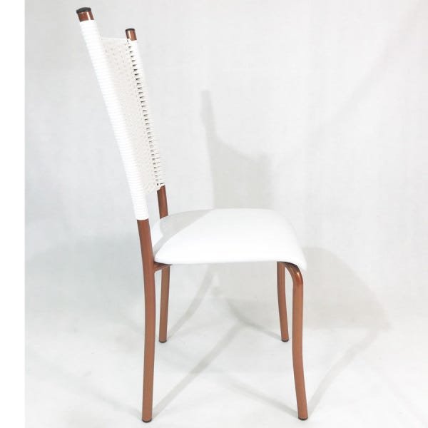 Kit 2 Cadeiras de Cozinha Cobre Fibra Sintética Branca Assento Branco - Poltronas do Sul - 4