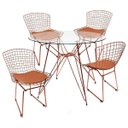 Ver imagem 1 de Conjunto 4 cadeiras Bertoia cobre + mesa com vidro - Poltronas do Sul