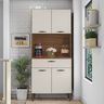 Armario para Cozinha 4 Portas Cris Kit's Paraná - Nogueira/off White - 2