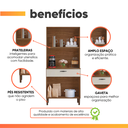 Ver imagem 4 de Armario para Cozinha 4 Portas Cris Kit's Paraná - Nogueira/off White