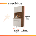 Ver imagem 3 de Armario para Cozinha 4 Portas Cris Kit's Paraná - Nogueira/off White