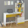 Escrivaninha 2 Gavetas e Prateleira Elisa Permobili Branco/Amarelo - 2