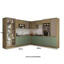 Ver imagem 2 de Armário de Cozinha Modulada Completa de Canto 14 Peças 2,99x2,98m Botanic Kappesberg