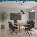 Ver imagem 7 de Kit 2 Cadeiras Escritório Manhattan Black Esteirinha Diretor Fratini Pu Preto Base Rodízio Preto