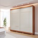 Ver imagem 1 de Guarda-Roupa Casal 2 Portas de Correr com Pés 229cm 100% MDF Talin Bege/Cinamomo/Off White