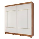 Ver imagem 2 de Guarda-Roupa Casal 2 Portas de Correr com Pés 229cm 100% MDF Talin Bege/Cinamomo/Off White