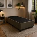 Ver imagem 1 de Base Cama Box Queen Gazin 79x198cm Marrom com Estrutura em Madeira e Tecido Antiderrapante