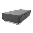 Ver imagem 1 de Base Box Solteiro com Auxiliar Espuma Sintético Cinza 50x88x188