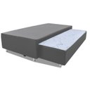 Ver imagem 2 de Base Box Solteiro com Auxiliar Espuma Sintético Cinza 50x88x188