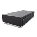 Ver imagem 1 de Base Box Solteiro com Auxiliar Espuma Sintético Preto 50x88x188
