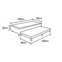 Ver imagem 3 de Base Box Solteiro com Auxiliar Espuma Sintético Branco 50x88x188
