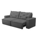 Ver imagem 6 de Sofá Retrátil e Reclinável 3 Lugares com Molas 2,00m Aline Suede Cinza Rover & Beato