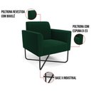 Ver imagem 2 de Poltrona Sala Base X Industrial Preto Marisa Bouclê Verde D03 - D’Rossi
