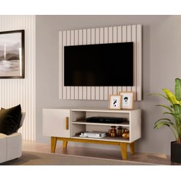 Rack Bancada com Painel Ripado para Sala Quarto Carmolar - 2