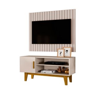 Rack Bancada com Painel Ripado para Sala Quarto Carmolar
