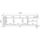 Ver imagem 5 de Rack para Sala Bancada de Tv 75 Pol 180cm Madrid C05 Freijó/off White Matte - Mpozenato