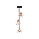 Ver imagem 1 de LUSTRE PENDENTE ARAMADO DIAMANTE PEQ 3LAMP E27 PT/CB - 3006/3 PEQ PT/CB