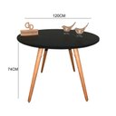 Ver imagem 2 de Mesa Jantar Pés Palitos Tampo Redondo Vidro Laqueado 120cm Preto