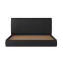 Ver imagem 1 de Cama Moderna Aspen King Box com Cabeceira Estofada Base Flutuante Pu Preto G99 - Gran Belo