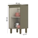 Ver imagem 2 de Balcão de Cozinha 01 Porta 40cm c/ Tampo Connect Duna Cristal Henn
