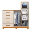 Ver imagem 4 de Cômoda New Master 5 Gavetas Cinamomo/off White - Abz