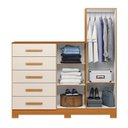 Ver imagem 5 de Cômoda New Master 5 Gavetas Cinamomo/off White - Abz