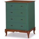 Ver imagem 1 de Cômoda de Madeira Linz 4 Gavetas 116 X 90 X 50 Cm - Cor Verde Musgo/imbuia Glazer