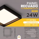 Ver imagem 3 de Painel Recuado de Sobrepor Quadrado 24w 28x28cm Preto Led 3000k Luz Quente
