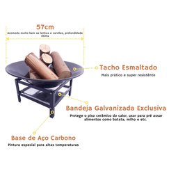 Lareira para Jardim a Lenha Externa Aquecedor - 57 Cm - 2