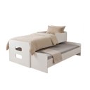 Ver imagem 1 de Bicama Solteiro Elis com Cama Auxiliar Puxável Moderna Ideal para Quarto Infantil e Visitas - Branco