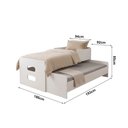 Ver imagem 4 de Bicama Solteiro Elis com Cama Auxiliar Puxável Moderna Ideal para Quarto Infantil e Visitas - Branco