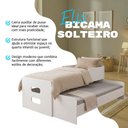 Ver imagem 3 de Bicama Solteiro Elis com Cama Auxiliar Puxável Moderna Ideal para Quarto Infantil e Visitas - Branco