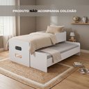 Ver imagem 2 de Bicama Solteiro Elis com Cama Auxiliar Puxável Moderna Ideal para Quarto Infantil e Visitas - Branco