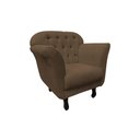 Ver imagem 5 de Kit 2 Poltronas Decorativa Dália Linho Marrom Pés Madeira Mz Decor