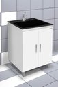 Ver imagem 1 de kit Lavanderia 55 litros com Apoio - Gabinete MDF e Tanque Mármore Sintético - Fabribam Gabinetes