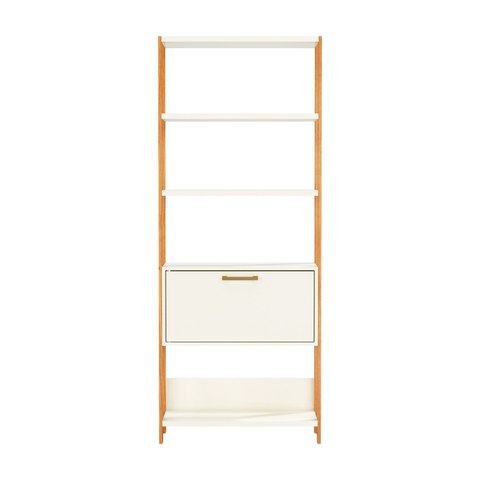 Estante Multiuso Componível 73,5cm 5 Prateleiras 1 Porta 100% Mdf E95 Pradel Móveis