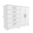 Ver imagem 3 de Cômoda Austin 2 Portas 5 Gavetas - Branco Branco